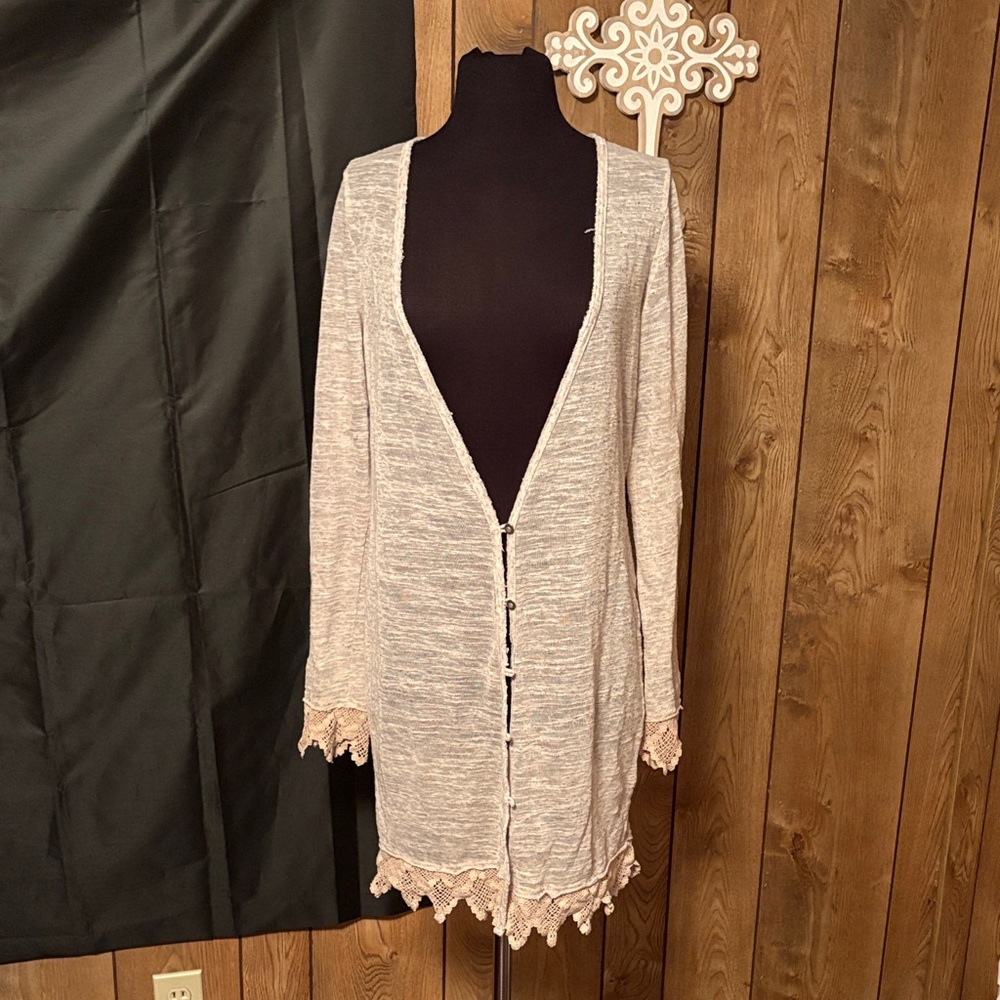 Free People Cream Knit Cardigan